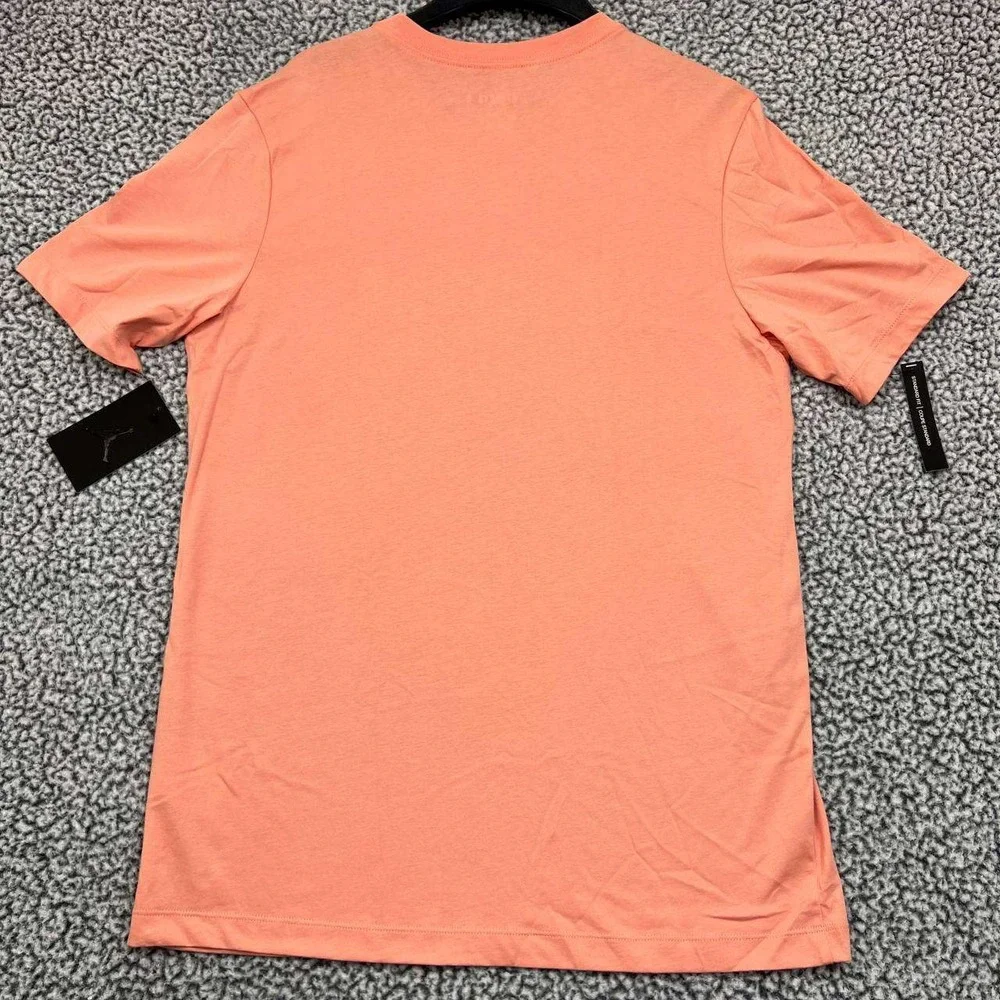 Air Jordan Shirt Men Medium‎ Orange Jumpman Short Sleeve Crew Neck New M